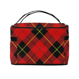 FSQDJLU Red Black Plaid Speck Travel Makeup Bag Large Capacity Cosmetic Bag Portable Toiletry Bag