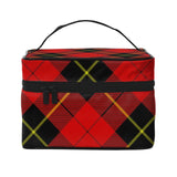 FSQDJLU Red Black Plaid Speck Travel Makeup Bag Large Capacity Cosmetic Bag Portable Toiletry Bag