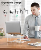 FUCDTEFC Acrylic Laptop Stand for Desk, Laptop Riser for 10 - 17.3 Inch Laptops, Ergonomic Computer Stand Holder Compatible with Macbooks and Notebooks