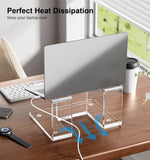 FUCDTEFC Acrylic Laptop Stand for Desk, Laptop Riser for 10 - 17.3 Inch Laptops, Ergonomic Computer Stand Holder Compatible with Macbooks and Notebooks