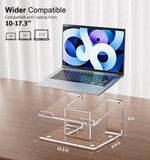 FUCDTEFC Acrylic Laptop Stand for Desk, Laptop Riser for 10 - 17.3 Inch Laptops, Ergonomic Computer Stand Holder Compatible with Macbooks and Notebooks