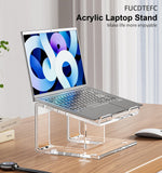 FUCDTEFC Acrylic Laptop Stand for Desk, Laptop Riser for 10 - 17.3 Inch Laptops, Ergonomic Computer Stand Holder Compatible with Macbooks and Notebooks