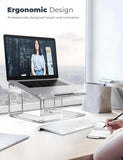 FUCDTEFC Acrylic Laptop Stand for Desk, Laptop Riser for 10 - 17.3 Inch Laptops, Ergonomic Computer Stand Holder Compatible with Macbooks and Notebooks