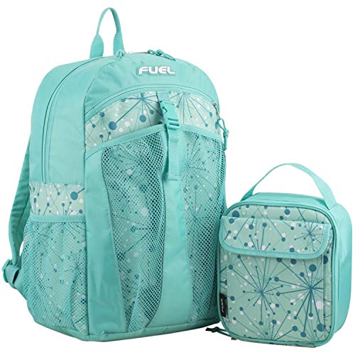 FUEL Backpack with Lunch Bag Bundle, Turquoise - Star Print | Backpacks4Less