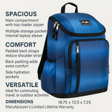 FUEL Durable Top Loader Outdoor Backpack w/Adjustable Straps, Multiple Compartments, Perfect for Travel, Hiking, Work, Classroom, Commuting - Blue Ombre