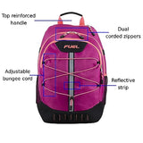 FUEL Hiking Backpack for Women Men Terra Sport, Travel, College, Gym, Work with Laptop Sleeve, Bungee, 18 Inches, Magenta Orchid