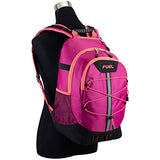 FUEL Hiking Backpack for Women Men Terra Sport, Travel, College, Gym, Work with Laptop Sleeve, Bungee, 18 Inches, Magenta Orchid