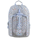 FUEL Lunch Backpack Set Teens Student Water Resistant Bookbag Bag Soft Reusable Insulated Cooler Lunch Box Thermal Travel Office Lunch Bag, Light Blue Magic Donuts