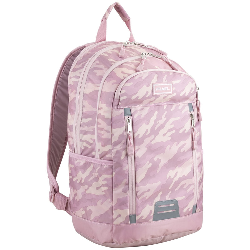 Fuel Pro Sport Active Multi - Pocket Travel Luggage Carry On Weekender Daypack Hiking Camping Backpack Bag, Pink Camo