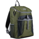 FUEL Top Loader Lunch Backpack Set Water Resistant Backpack Bookbag Bag Soft Reusable Insulated Cooler Box Thermal Travel Office Bag, Army Green