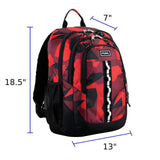 FUEL Travel Laptop Carry On Backpack Sport Shock Multi Large Compartments for College Bookbag, Hiking, Work, 18.5 x 13 x 7 Inches, Red Camouflage