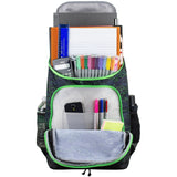 FUEL Wide Mouth Sports Luggage Backpack with Front Bungee and Inner Tech Pocket, Green Outline Camo