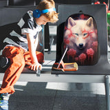 Funny Backpack Wolf Backpack Animal Aesthetic Bookbag Black Simple Modern Lightweight Backpack With Mesh Side Pocket Large Laptop Backpack