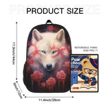 Funny Backpack Wolf Backpack Animal Aesthetic Bookbag Black Simple Modern Lightweight Backpack With Mesh Side Pocket Large Laptop Backpack