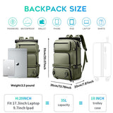 FUTURE AESTHEICS Travel backpack Carry - on Travel Backpack For Women Men Flight Approved Business Weekender Overnight Waterproof Daypack (Green)