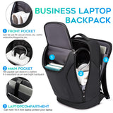 FUTURE AESTHETICS Business Smart Backpack Waterproof for women,men,Fight Approved Durable Backpack suitable as overnight and travel backpack (Black)