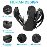 FUTURE AESTHETICS Business Smart Backpack Waterproof for women,men,Fight Approved Durable Backpack suitable as overnight and travel backpack (Black)
