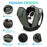 FUTURE AESTHETICS Business Smart Backpack Waterproof for women,men,Fight Approved Durable Backpack suitable as overnight and travel backpack (Green)