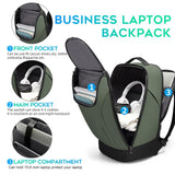 FUTURE AESTHETICS Business Smart Backpack Waterproof for women,men,Fight Approved Durable Backpack suitable as overnight and travel backpack (Green)