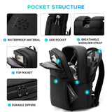 FUTURE AESTHETICS Smart Waterproof Travel Backpack Business Flight Approved Carry on Backpack for Men Women ，Large Capacity Laptop Backpack，Water Resistant Computer Backpack Fits 16 Inch Laptop（Black）