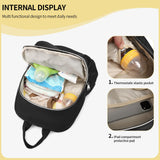 Fwkekye Small Diaper Bag Backpack, Mini Diaper Bag Purse with 10 Pockets, Travel Baby Bag for Baby Girls, Insulated Pockets, Stroller Straps, black