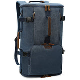 G-FAVOR 40L Travel Backpack, Vintage Canvas Rucksack Convertible Duffel Bag Carry On Backpack Fit for 17.3 Inch Laptop Bag, Blue