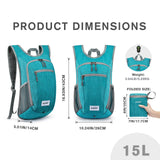 G4Free 10L/15L Hiking Backpack Lightweight Packable Hiking Daypack Small Travel Outdoor Foldable Shoulder Bag