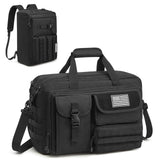 G4Free 17.3 Inch Laptop Messenger Bag for Men, 3 - in - 1 Backpack for Travel Work Weekender, Large Tactical Shoulder Bag (Black)