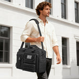 G4Free 17.3 Inch Laptop Messenger Bag for Men, 3 - in - 1 Backpack for Travel Work Weekender, Large Tactical Shoulder Bag (Black)