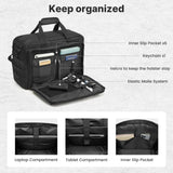 G4Free 17.3 Inch Laptop Messenger Bag for Men, 3 - in - 1 Backpack for Travel Work Weekender, Large Tactical Shoulder Bag (Black)