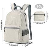 G4Free 20L Lightweight Packable Backpack Travel Hiking Daypack Foldable Backpack for Men Women
