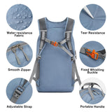 G4Free 25L Lightweight Hiking Backpack Packable Foldable Sport Travel Daypack Water Resistant for Women Men（Blue）