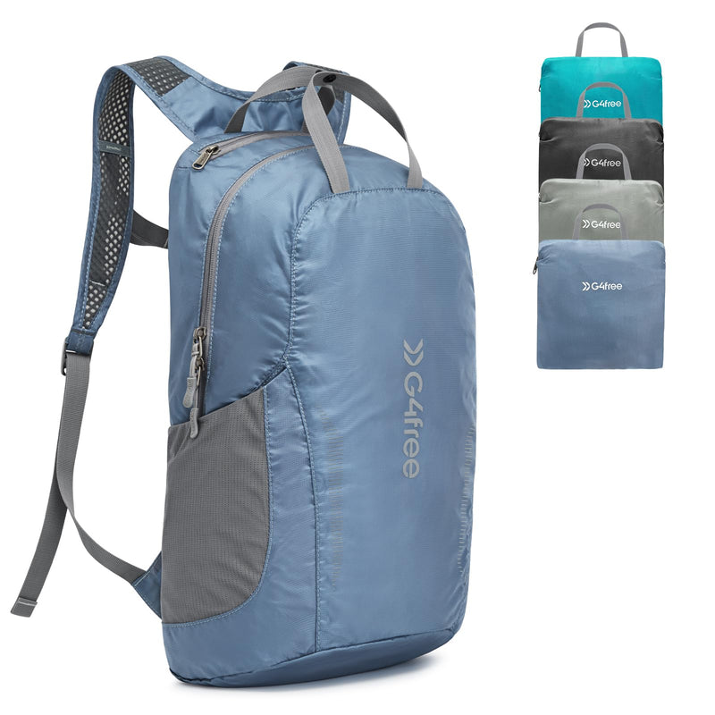 G4Free 25L Lightweight Hiking Backpack Packable Foldable Sport Travel Daypack Water Resistant for Women Men（Blue）