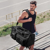 G4Free 3 - in - 1 Duffle Bag for Travel, Large Gym Duffle Backpack for Men Women with Shoes Compartment and Wet Pocket, Black
