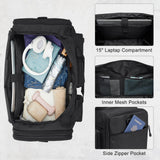 G4Free 3 - in - 1 Duffle Bag for Travel, Large Gym Duffle Backpack for Men Women with Shoes Compartment and Wet Pocket, Black