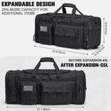 G4Free 3 - in - 1 Duffle Bag for Travel, Large Gym Duffle Backpack for Men Women with Shoes Compartment and Wet Pocket, Black