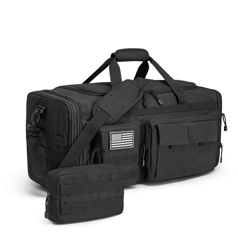 G4Free 3 - in - 1 Duffle Bag for Travel, Large Gym Duffle Backpack for Men Women with Shoes Compartment and Wet Pocket, Black