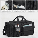 G4Free 3 - in - 1 Duffle Bag for Travel, Large Gym Duffle Backpack for Men Women with Shoes Compartment and Wet Pocket, Black