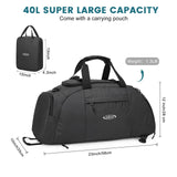 G4Free 40L 3 - Way Duffle Bag Backpack Gym Bag for Men Women Sports Duffel Bag with Shoe Compartment Travel Backpack Luggage