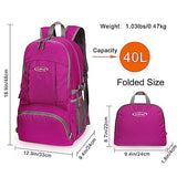 G4Free 40L Lightweight Packable Hiking Backpack, Waterproof Travel Daypack