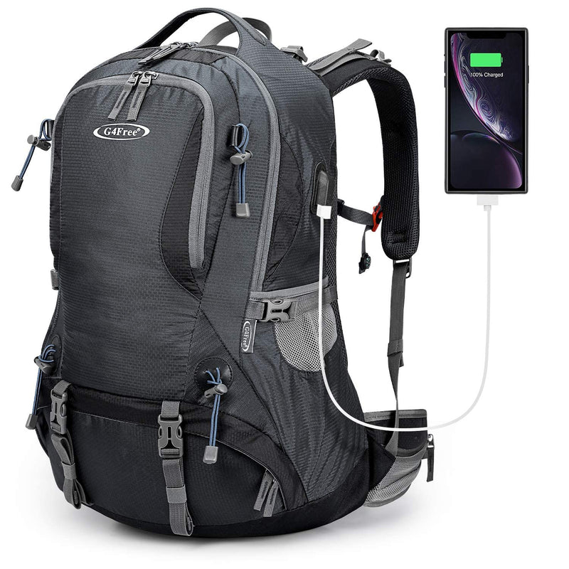 G4Free 50L Hiking Backpack Waterproof Daypack Outdoor Camping Climbing Backpack with Rain Cover for Men Women(Dark Grey)