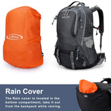 G4Free 50L Hiking Backpack Waterproof Daypack Outdoor Camping Climbing Backpack with Rain Cover for Men Women(Dark Grey)