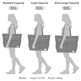G4Free Beach Bag, Waterproof Sandproof Beach Tote Bag, Large Capacity Foldable for Women,Grey Stripe
