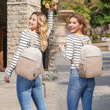 G4Free Mini Backpack for Women Water - resistant Hiking Backpack with Adjustable Shoulder Straps for Travel Shop Work Casual(Beige&Khaki)