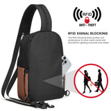 G4Free Sling Bag Crossbody Backpack Small Convertible Crossbody Bag for Women Men Sling Backpack for Travel with RFID Pocket Black & Brown