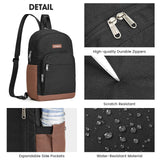 G4Free Sling Bag Crossbody Backpack Small Convertible Crossbody Bag for Women Men Sling Backpack for Travel with RFID Pocket Black & Brown