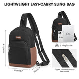 G4Free Sling Bag Crossbody Backpack Small Convertible Crossbody Bag for Women Men Sling Backpack for Travel with RFID Pocket Black & Brown