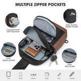 G4Free Sling Bag Crossbody Backpack Small Convertible Crossbody Bag for Women Men Sling Backpack for Travel with RFID Pocket Black & Brown