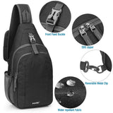 G4Free Sling Bag RFID Blocking Sling Backpack Crossbody Chest Bag Daypack for Hiking Travel(Black)
