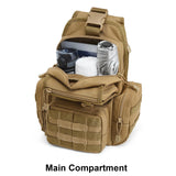 G4Free Tactical EDC Sling Bag Pack with Adjustable Holster Sling Shoulder Assault Range Backpack(Tan)